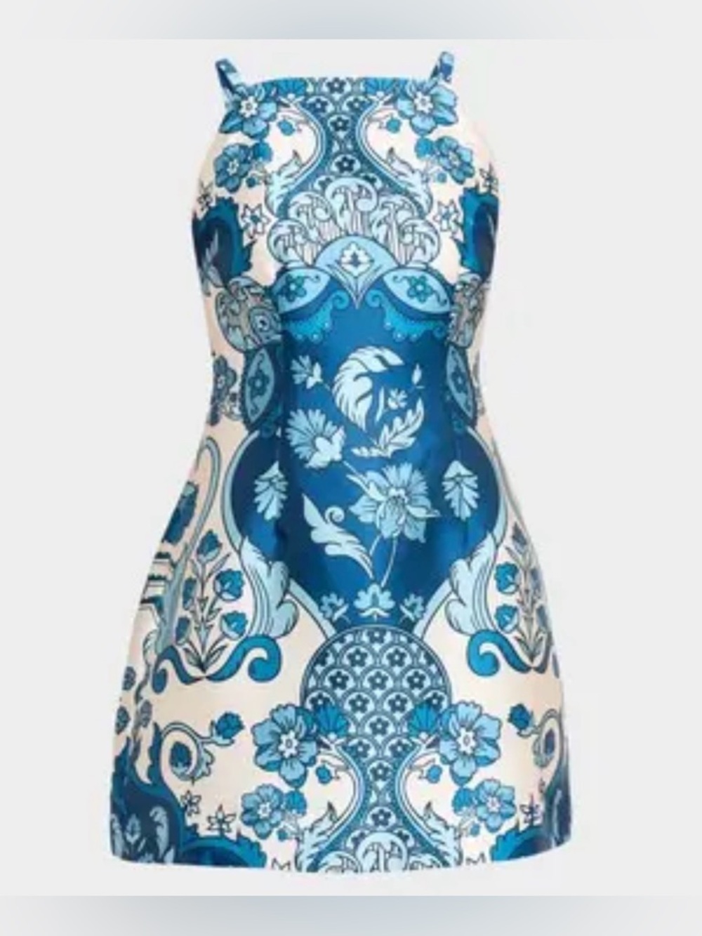 Mestiza New York Aniston Bow Mini Dress in Jardin Bleu Size 2 $425